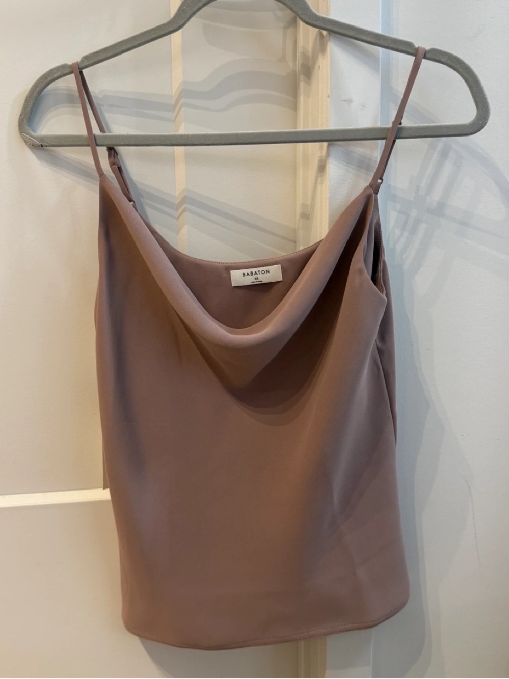 NWT Babaton Satin Cowlneck Camisole in Dusty Mauve